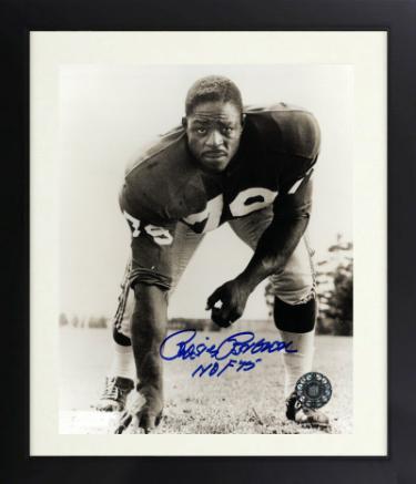 Roosevelt Rosie Brown Autographed New York Giants NFL Licensed Sepia 8 x 10 Photograph with HOF 75 Custom Framing- COA-Powers Sports Memorabilia