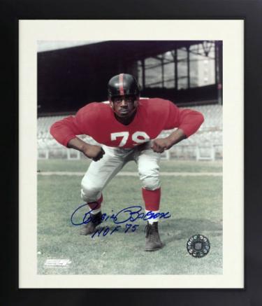 Roosevelt Rosie Brown Autographed New York Giants NFL Licensed 8 x 10 Photograph with HOF 75 Custom Framing- COA-Powers Sports Memorabilia