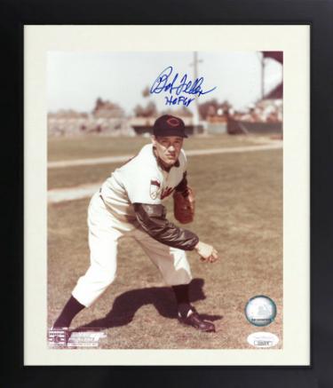 Bob Feller Autographed Cleveland Indians MLB Licensed 8 x 10 Photograph HOF 62 Custom Framing- JSA-Powers Sports Memorabilia