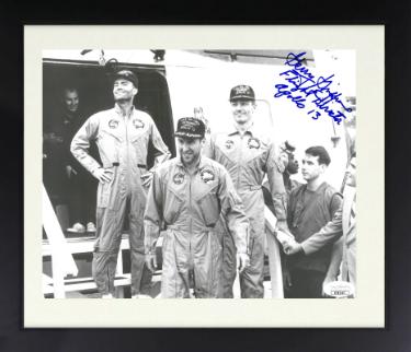 Gerry/Gerald Griffin Autographed B&W 8 x 10 Photograph Flight Director Apollo 13 Custom Framing- JSA #EE62167 (with Jim Lovell)-Powers Sports Memorabilia