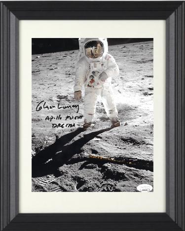 Glynn Lunney Autographed Vintage NASA B&W 8 x 10 Photograph Apollo 11 Flight Director Custom Framing- JSA #EE62152 (moon walk)-Powers Sports Memorabilia