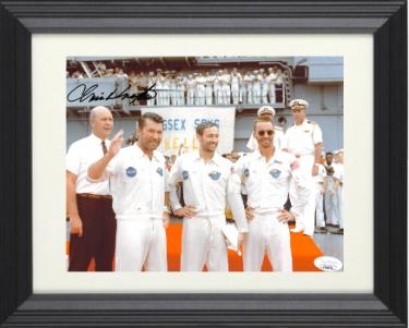 Chris/Christopher Kraft Autographed NASA Apollo 7 Flight Director 8 x 10 Photograph Custom Framing- JSA (with Cunningham/Eisile/Schirra)-Powers Sports Memorabilia