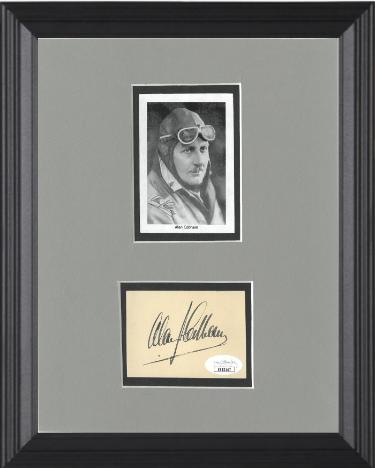 Sir Alan Cobham Autographed Vintage 3x2.4 Cut Avation Pioneer WWI Royal Flying Corps with Photograph 8 x 10 Custom Framing- JSA Hologram #EE63147-Powers Sports Memorabilia