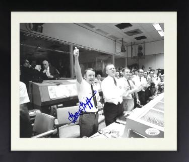 Gerald (Gerry) Griffin Autographed Apollo13 Flight Director B&W 8 x 10 Photograph Custom Framing- JSA Hologram #EE63172-Powers Sports Memorabilia