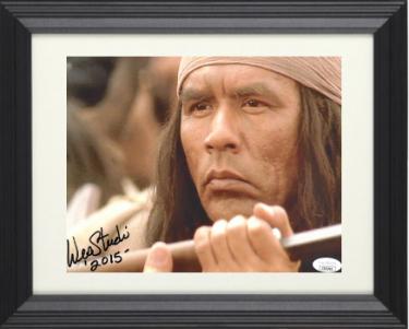 Wes Studi Autographed Geronimo Vintage 8 x 10 Photograph 2015 Custom Framing- JSA #EE63202 (Last of the Mohicans)-Powers Sports Memorabilia