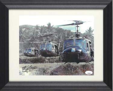 Col. Walter Marm Autographed Ia Drang Vietnam War 8 x 10 Photograph Medal of Honor/Platoon Leader Custom Framing- JSA #EE63206-Powers Sports Memorabilia