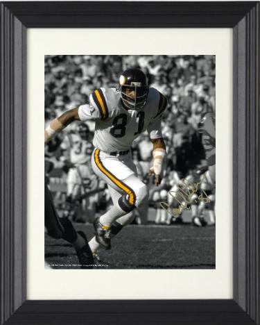 Carl Eller Autographed Minnesota Vikings NFL 8 x 10 Photograph #81 Custom Framing- COA/HOF/Purple People Eaters-Powers Sports Memorabilia