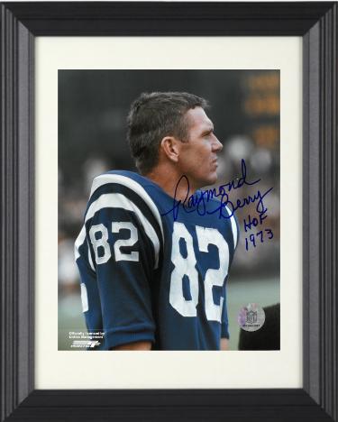 Raymond Berry Autographed Baltimore Colts NFL 8 x 10 Photograph HOF 1973 Custom Framing- COA (6X Pro Bowl)-Powers Sports Memorabilia