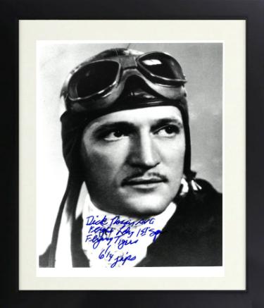 Dick Rossi Autographed WWII Flying Tigers, 1st Squadron,AVG Flight Leader,P40 Kunming, China B&W 5x7 Photograph Custom Framing- JSA-Powers Sports Memorabilia