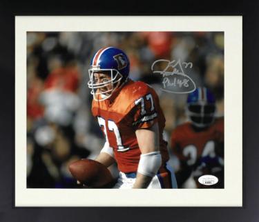 Karl Mecklenburg Autographed Denver Broncos 8 x 10 Photograph Phil 4:8 Custom Framing- JSA Hologram-Powers Sports Memorabilia