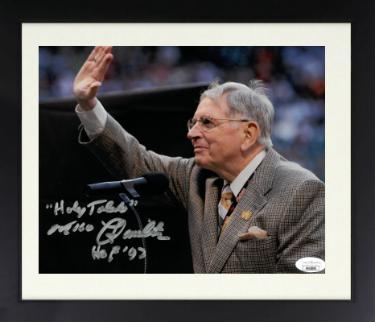 Milo Hamilton Autographed 8 x 10 Photograph with dual Holy Toledo & HOF 92 Custom Framing- JSA (Braves/Cubs/Astros)-Powers Sports Memorabilia