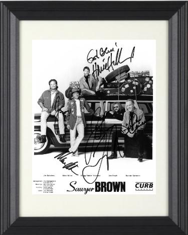 Sawyer Brown Band Autographed 8 x 10 Photograph 5 sigs Custom Framing- Mark Miller/Gregg Hubbard/Duncan Cameron/Joe Smyth/Jim Scholten - JSA-Powers Sports Memorabilia