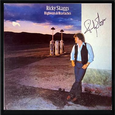 Ricky Skaggs Autographed 1982 Highways & Heartaches Album Cover/LP/Vinyl Record Custom Framing- JSA #GG08432-Powers Sports Memorabilia
