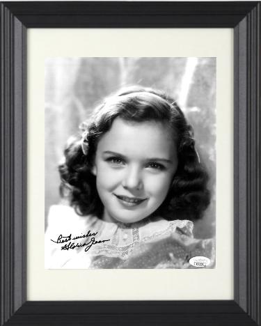 Gloria Jean Autographed Vintage B&W 8 x 10 Photograph with Best Wishes Custom Framing- JSA #II11034 (Hollywood Actress)-Powers Sports Memorabilia