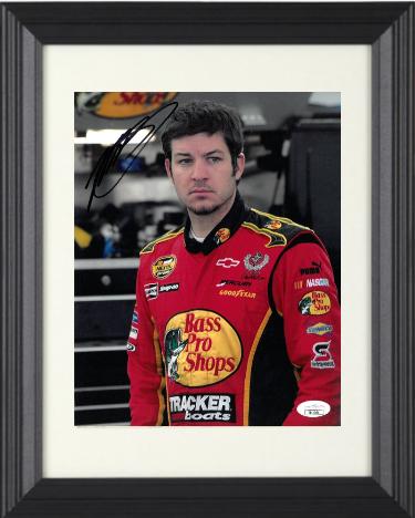 Martin Truex Jr. Autographed NASCAR Bass Pro Shops 8 x 10 Photograph Custom Framing- JSA #II11054-Powers Sports Memorabilia