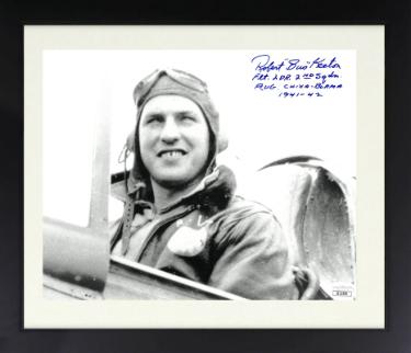 Robert Bus Keeton Autographed WWII 8 x 10 Photograph Custom Framing- FLT LDR 2nd Squadron China-Burma 1941-42- JSA #II11539 (Flying Tigers A-Powers Sports Memorabilia