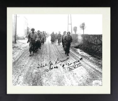 Herb "Jr" Suerth Autographed WWII Vintage B&W 8 x 10 Photograph Custom Framing- JSA - Band of Brothers/101st/E Co/506th-Powers Sports Memorabilia
