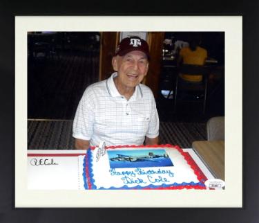 R.E. (Richard) Cole Autographed Doolittle Raiders WWII 8 x 10 Photograph Custom Framing- JSA (94th Birthday/Jimmy Doolittle Co-Pilot)-Powers Sports Memorabilia