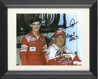 Bobby Allison/Donnie Allison/Eddie Allison triple Autographed NASCAR 8 x 10 Photograph Custom Framing- JSA #II11060 (with Davey Allison)-Powers Sports Memorabilia