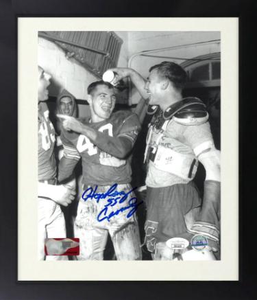 Howard "Hopalong" Cassady Autographed Ohio State Buckeyes NCAA B&W 8 x 10 Photograph Custom Framing- JSA (55 Heisman/Celebration)-Powers Sports Memorabilia