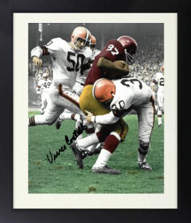 Vince Costello Autographed Cleveland Browns Vintage 8 x 10 Photograph Custom Framing- COA - CTBL_f28086-Powers Sports Memorabilia