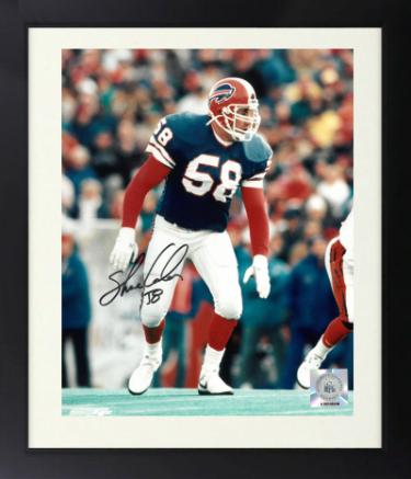 Shane Conlan Autographed Buffalo Bills NFL Licensed 8 x 10 Photograph Custom Framing #58 - COA (1987 DROY/3X SB)-Powers Sports Memorabilia