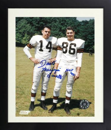Dante Lavelli Autographed Cleveland Browns 8 x 10 Photograph dual Gluefingers/HOF 1975 Custom Framing- COA-Powers Sports Memorabilia