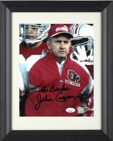John Cooper Autographed Ohio State Buckeyes NCAA 8 x 10 Photograph Go Bucks Custom Framing- JSA #II61302-Powers Sports Memorabilia
