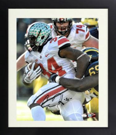 Carlos Hyde Autographed Ohio State Buckeyes NCAA Licensed 16 x 20 Photograph #34 Custom Framing- JSA-Powers Sports Memorabilia