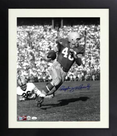 Howard "Hopalong" Cassady Autographed Ohio State Buckeyes NCAA B&W 16 x 20 Photograph Custom Framing- JSA (55 Heisman)-Powers Sports Memorabilia