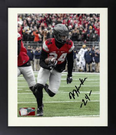 Malik Hooker Autographed Ohio State Buckeyes NCAA Licensed 8 x 10 Photograph #24 Custom Framing- COA - CTBL_f28318-Powers Sports Memorabilia