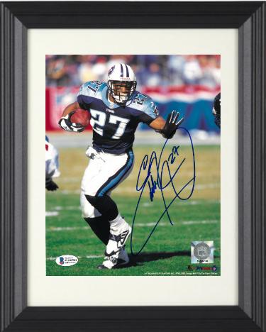 Eddie George Autographed Tennessee Titans NFL 8 x 10 Photograph #27 Custom Framing- Beckett Witnessed-Powers Sports Memorabilia