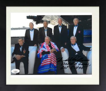Hershel W. Williams Autographed WWII 8 x 10 Photograph Custom Framing Medal of Honor Oct 5, 1945- JSA #JJ96453-Powers Sports Memorabilia