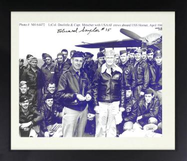 Edward/Ed Saylor Autographed 1942 WWII Doolittle Raiders 8 x 10 Photograph Custom Framing- JSA- B-25 USS Hornet-Powers Sports Memorabilia