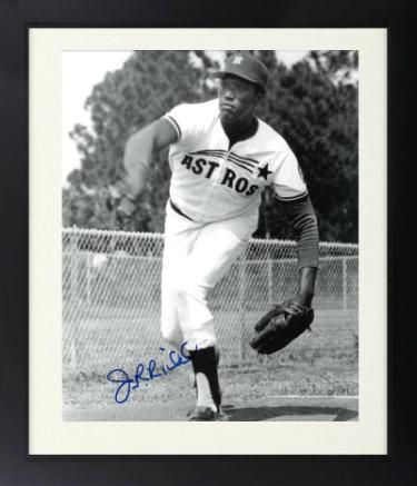 JR Richard Autographed Houston Astros B&W 8 x 10 Photograph Custom Framing- COA-Powers Sports Memorabilia