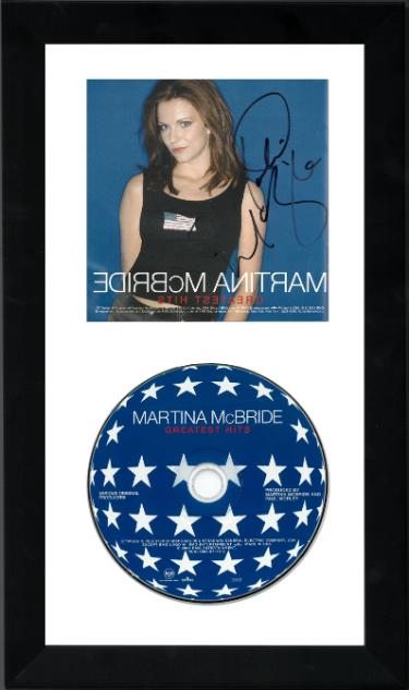 Martina McBride Autographed 2001 Greatest Hits Album Back Cover with CD 6.5x12 Custom Framing- JSA #KK58084-Powers Sports Memorabilia