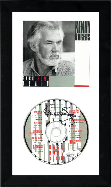 Kenny Rogers Autographed 1991 Back Home Again Album CD with Cover 6.5x12 Custom Framing- JSA #KK58121-Powers Sports Memorabilia