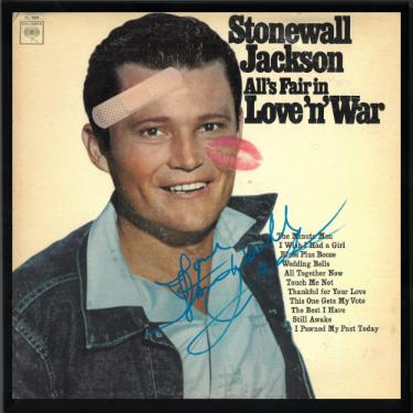 Stonewall Jackson Autographed 1966 All's Fair in Love 'n' War Album Cover/LP/Vinyl Record Love Custom Framing- JSA #JJ96566-Powers Sports Memorabilia