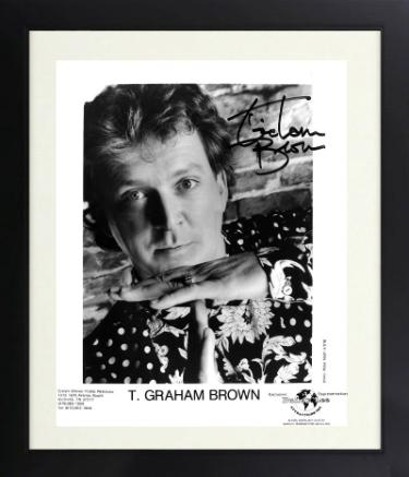 T. Graham Brown Autographed B&W 8 x 10 Photograph Custom Framing- COA (Country Music Promo)-Powers Sports Memorabilia