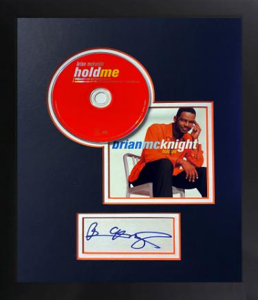 Brian McKnight Autographed 1998 Hold Me Album Single Cover with CD & 2x4 Cut Signature Custom Framing- COA-Powers Sports Memorabilia
