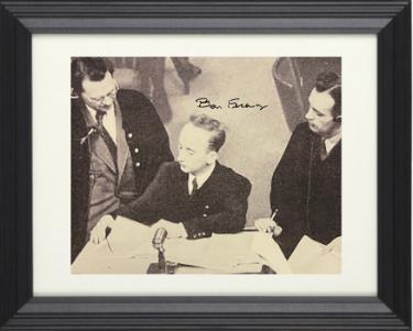 Ben/Benjamin Ferencz Autographed WWII Nuremberg Trials 8 x 10 Photograph Custom Framing- PSA #AD38876 - Courtroom Prosecutor-Powers Sports Memorabilia