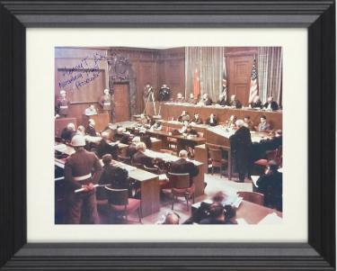 Henry T. King Jr. Autographed 1946 WWll Nuremberg Trials Color 8 x 10 Photograph Custom Framing– PSA #AD55351- Prosecutor Military Tribunals-Powers Sports Memorabilia