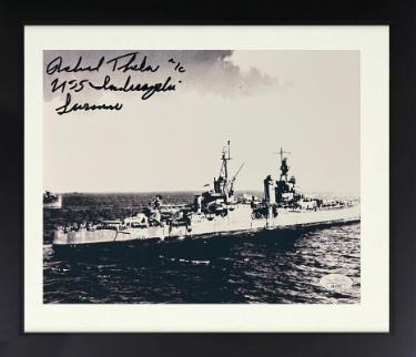 Richard Thelen Autographed 8 x 10 Photograph Custom Framing- JSA #SS17682 -1945 USS Indianapolis CA-35 Survivor-Powers Sports Memorabilia