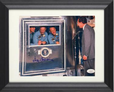 Gene/Eugene Kranz Autographed Apollo 11 Flight Director 8 x 10 Photograph Custom Framing- JSA #SS17691 (with President Richard Nixon)-Powers Sports Memorabilia