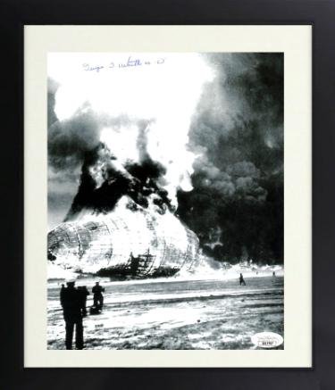 George Whittle M.D. Autographed 1937 Hindenburg Disaster Witness B&W Vintage 8 x 10 Photograph Custom Framing- JSA-Powers Sports Memorabilia