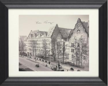 Ben/Benjamin Ferencz Autographed Vintage WWII Nuremberg Trials B&W 8 x 10 Photograph Custom Framing- JSA #AC92456- Courtroom Prosecutor-Powers Sports Memorabilia