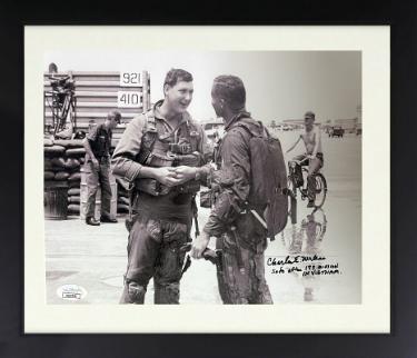 Charles E. McGee Autographed 8 x 10 Photograph Custom Framing- JSA- Safe After 173 Mission in Vietnam/Tuskegee Airmen/Red Tails/WWII/Korea-Powers Sports Memorabilia