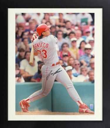 Jose Canseco Autographed Texas Rangers 16 x 20 Photograph Custom Framing- Canseco Hologram-Powers Sports Memorabilia