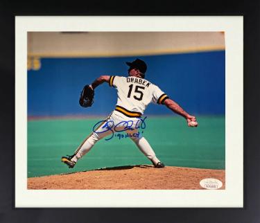 Doug Drabek Autographed Pittsburgh Pirates 8 x 10 Photograph Custom Framing '90 NL CY'- JSA Witnessed-Powers Sports Memorabilia