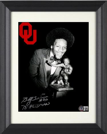 Billy Sims Autographed Oklahoma Sooners 8 x 10 Photograph #20 with 78 Heisman Trophy Custom Framing- Beckett Witnessed Hologram-Powers Sports Memorabilia
